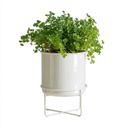 Vasi e supporti per piante-metallo-29x29x46 cm-bianco-design moderno-Shelterza