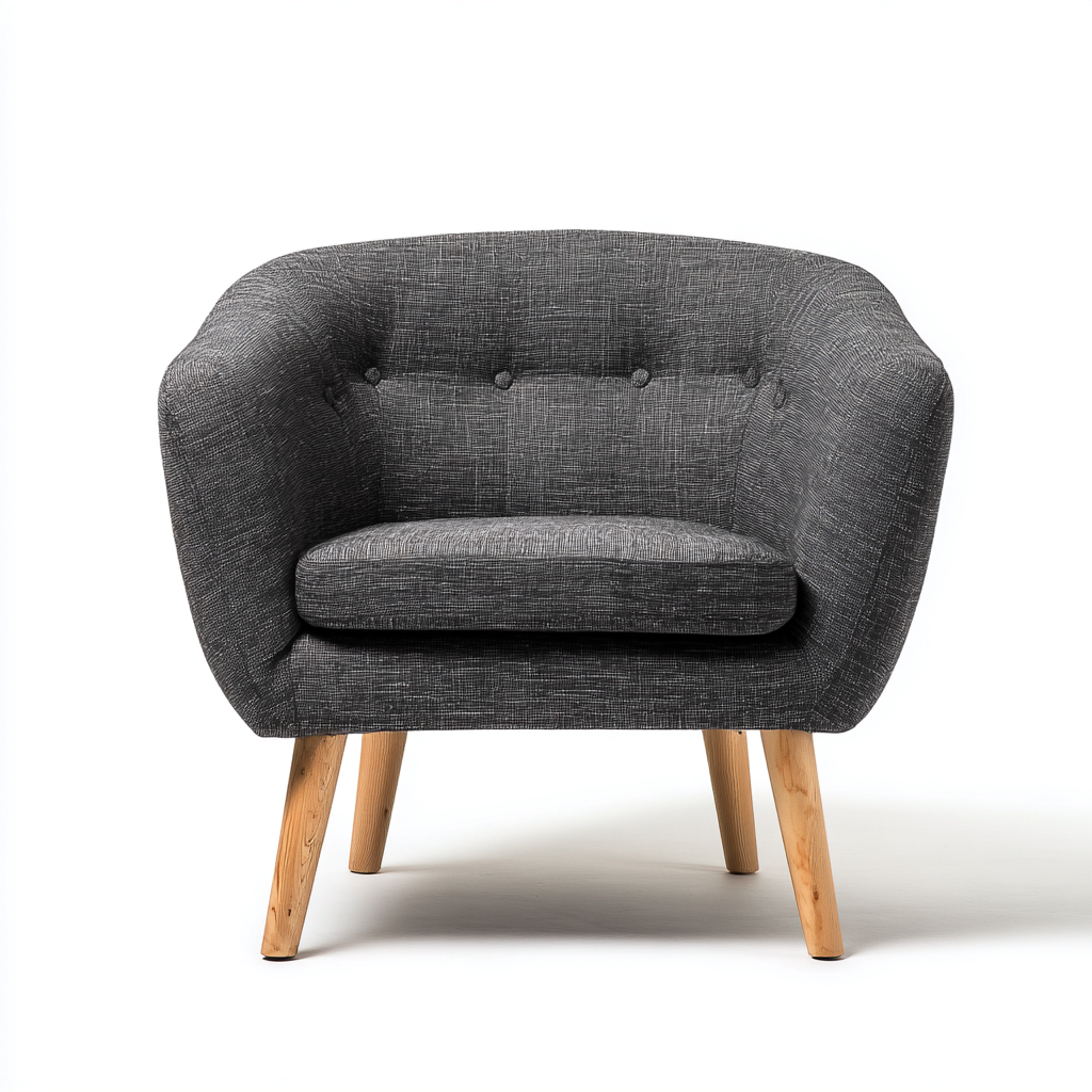 Poltrona - tessuto-legno - 81x76x86 cm - grigio scuro - stile moderno-Shelterza