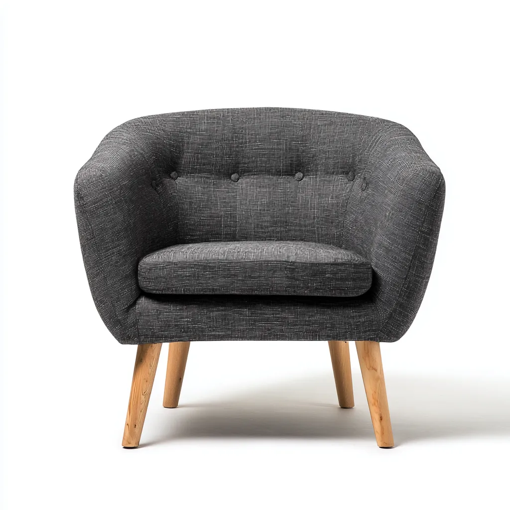 Poltrona - tessuto-legno - 81x76x86 cm - grigio scuro - stile moderno-Shelterza