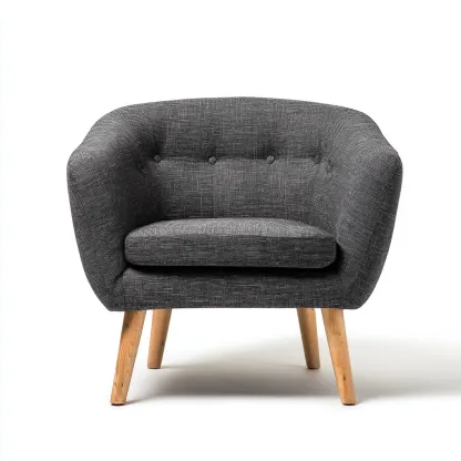 Poltrona - tessuto-legno - 81x76x86 cm - grigio scuro - stile moderno-Shelterza