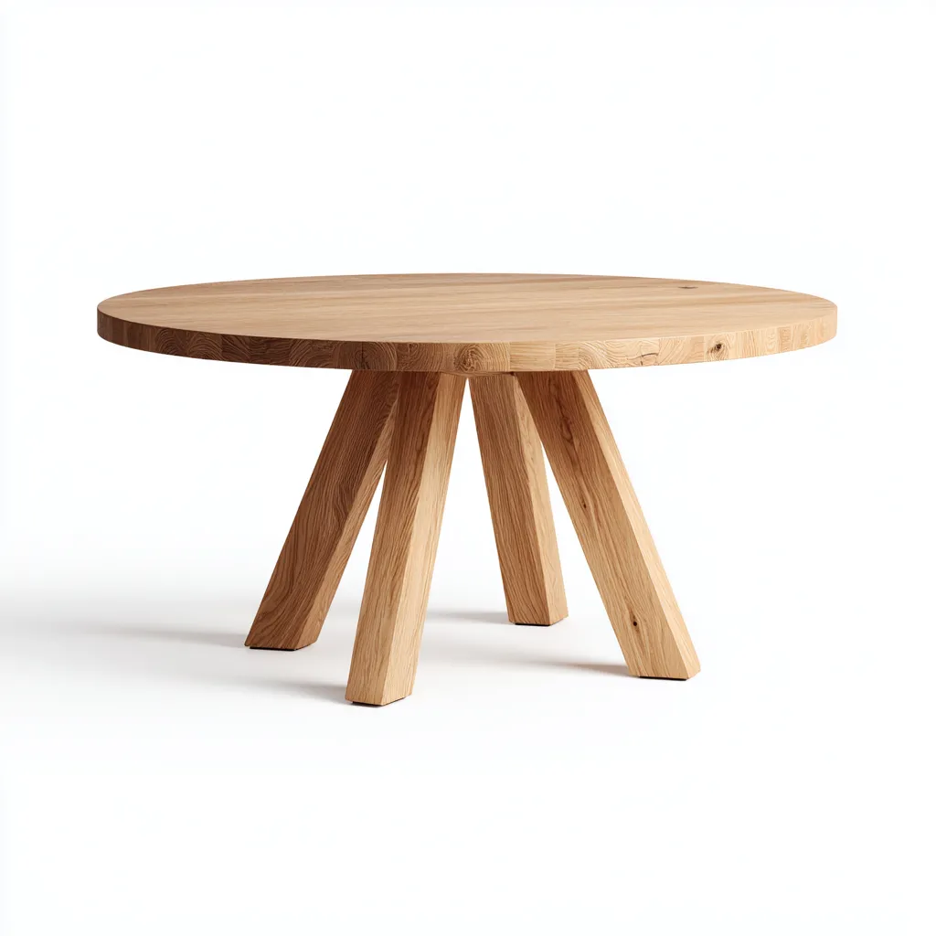 Tavolo da pranzo-legno massello-150x150x76 cm-naturale-design contemporaneo-Shelterza
