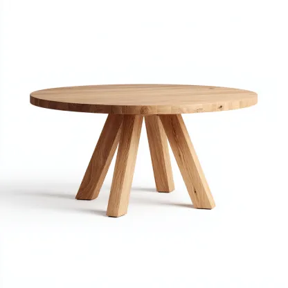 Tavolo da pranzo-legno massello-150x150x76 cm-naturale-design contemporaneo-Shelterza