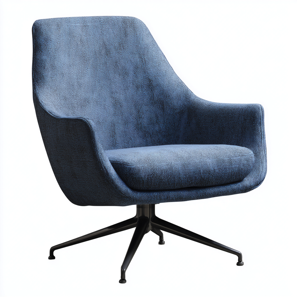 Poltrona - tessuto-metallo - 83x77x96 cm - blu - stile moderno-Shelterza