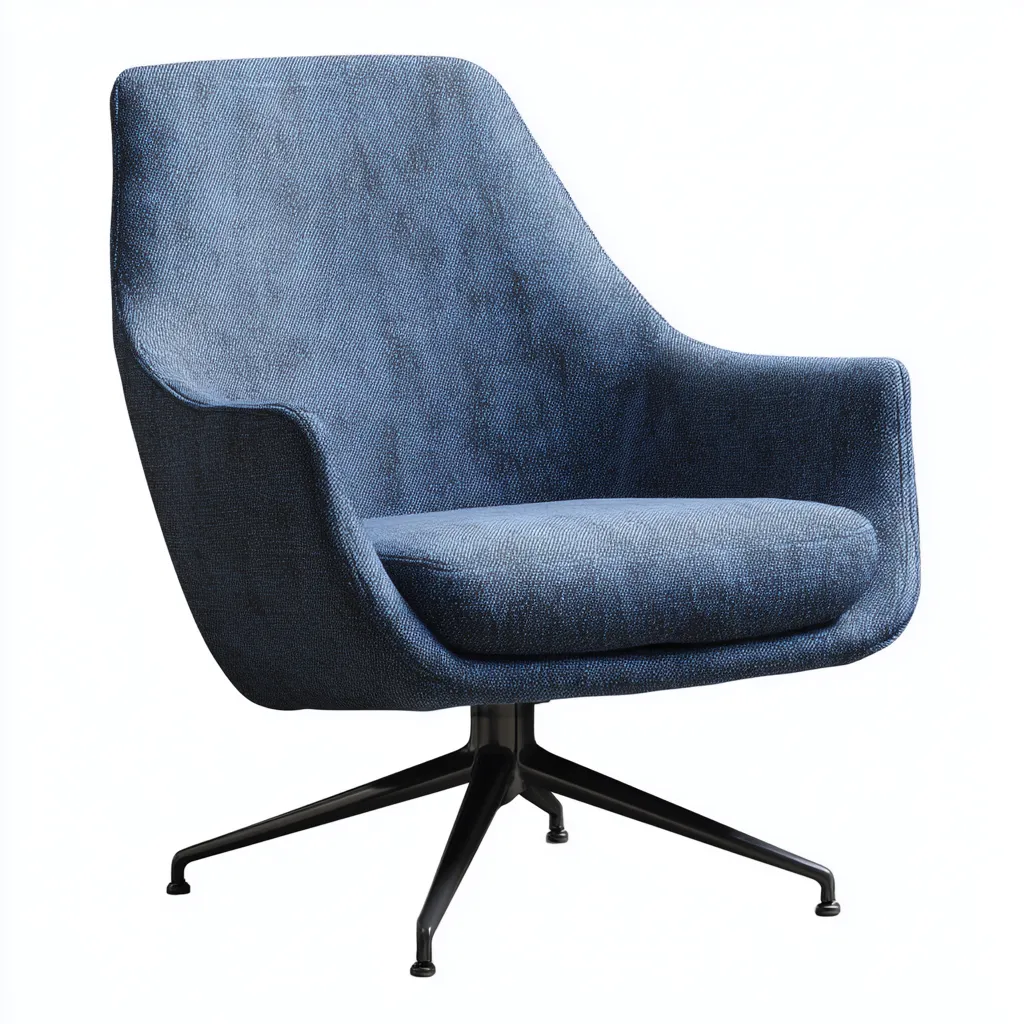 Poltrona - tessuto-metallo - 83x77x96 cm - blu - stile moderno-Shelterza