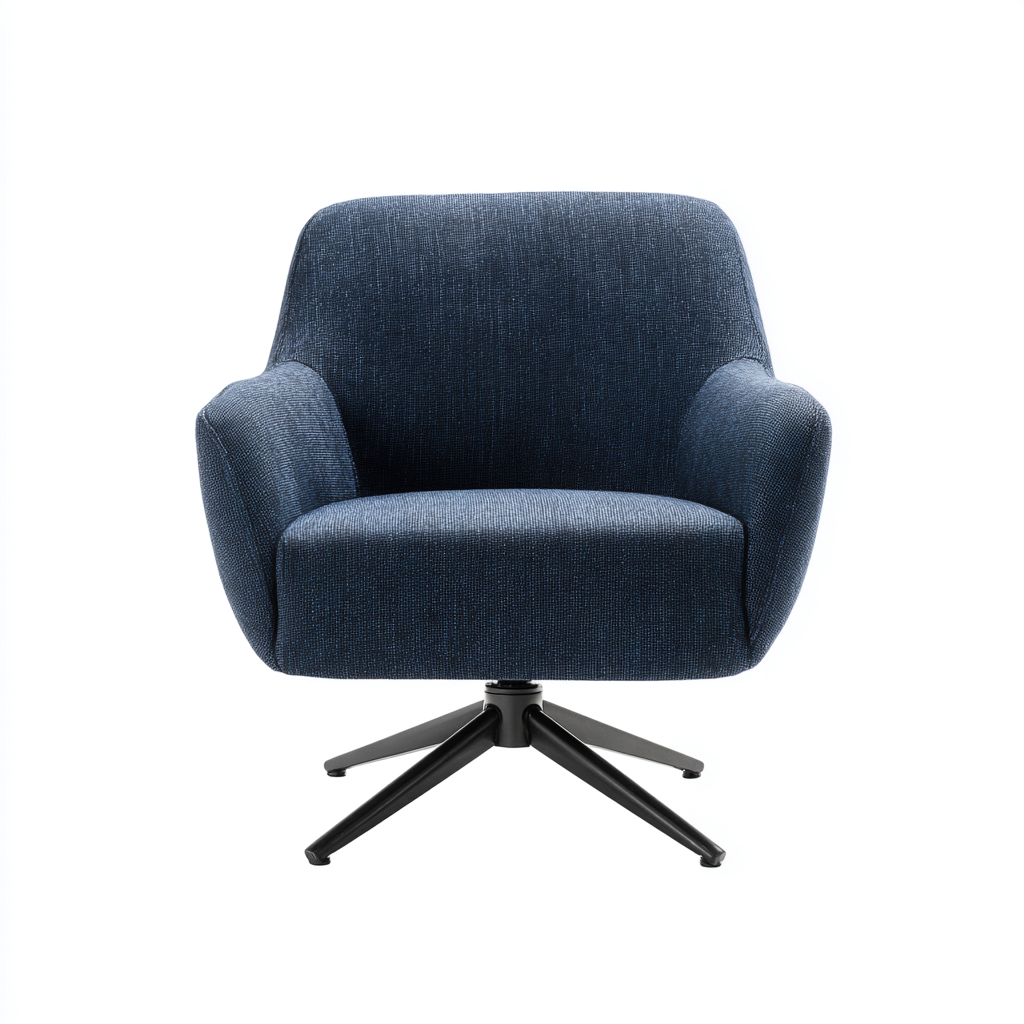 Poltrona - tessuto-metallo - 82x77x94 cm - blu - stile moderno-Shelterza