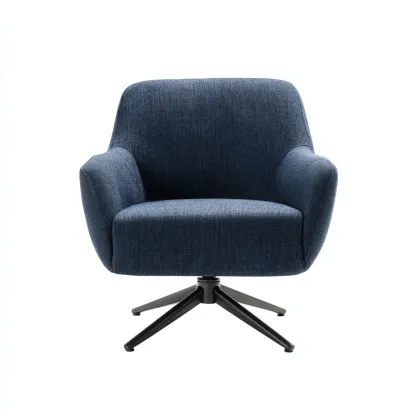 Poltrona - tessuto-metallo - 82x77x94 cm - blu - stile moderno-Shelterza