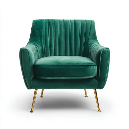 Poltrona - velluto-metallo - 86x79x98 cm-ninety-eight cm - verde smeraldo - stile classico-Shelterza