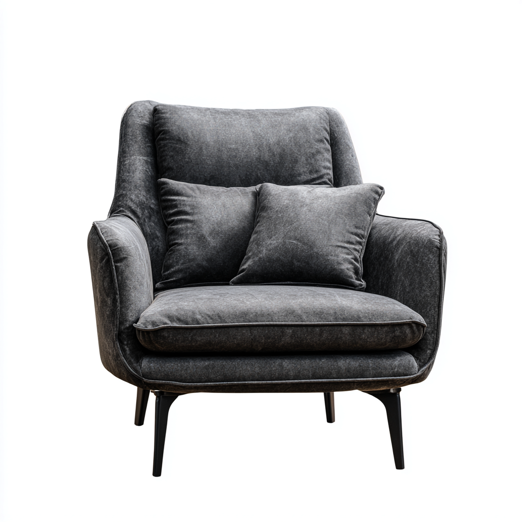 Poltrona - velluto-metallo - 96x92x98 cm - grigio scuro - stile moderno-Shelterza