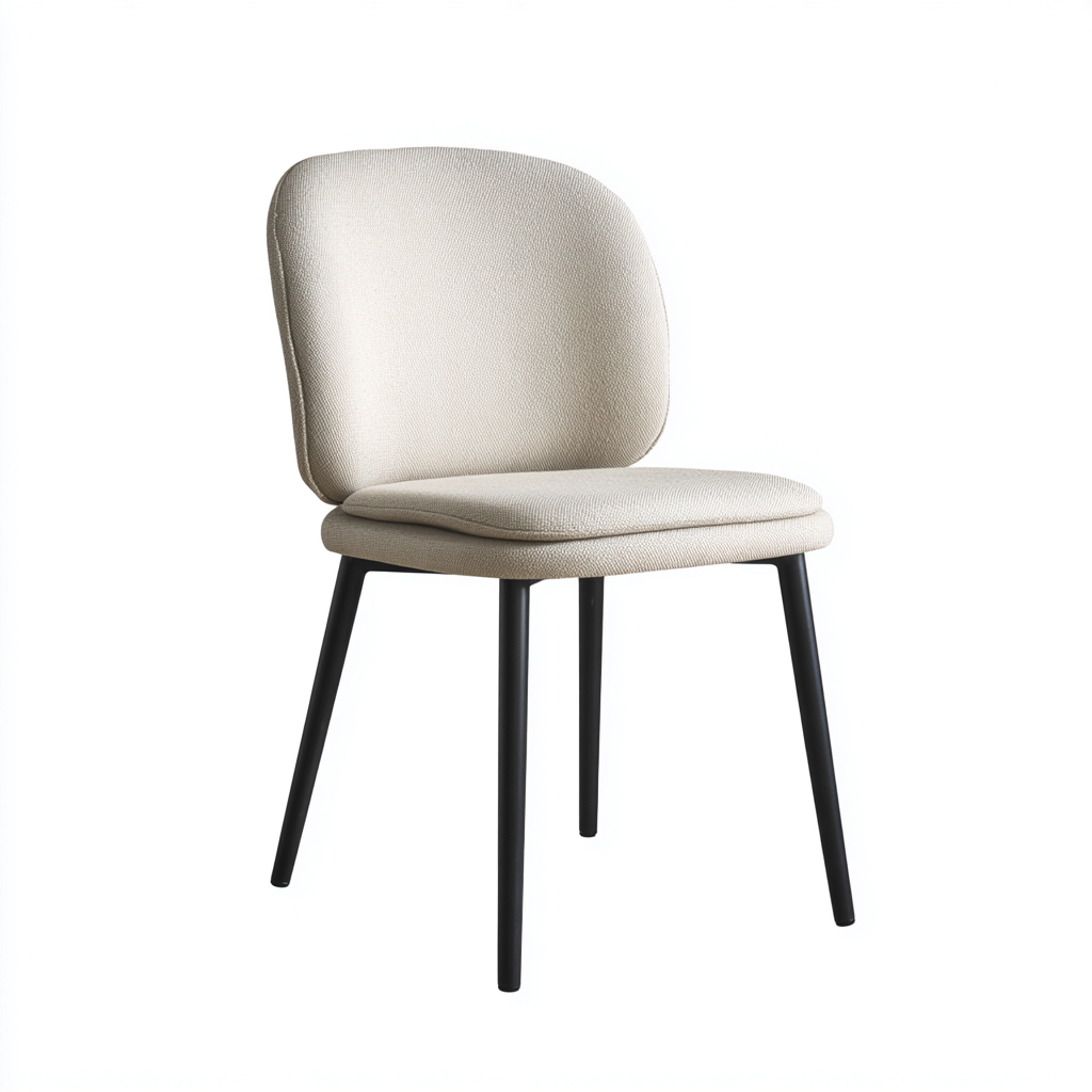 Sedia da pranzo - tessuto - metallo - 53x46x83 cm - beige - design moderno-Shelterza