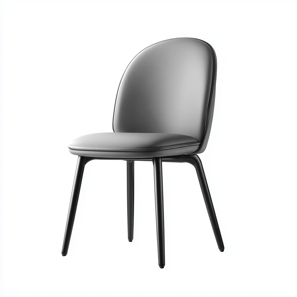 Sedia da pranzo - pelle sintetica - metallo - 55x48x85 cm - grigio - design moderno-Shelterza