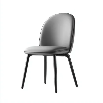 Sedia da pranzo - pelle sintetica - metallo - 55x48x85 cm - grigio - design moderno-Shelterza