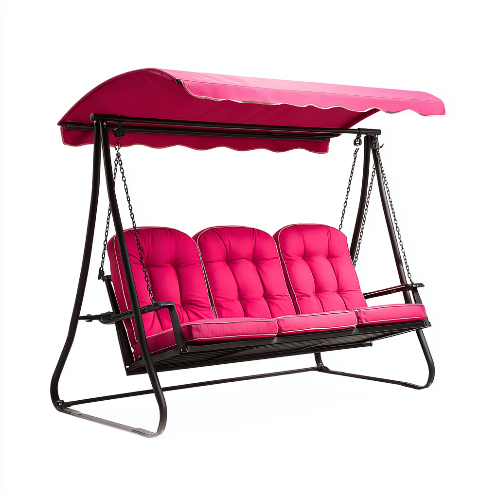 Dondolo da giardino-metallo-tessuto-220x139x180 cm-fucsia-design moderno-Shelterza
