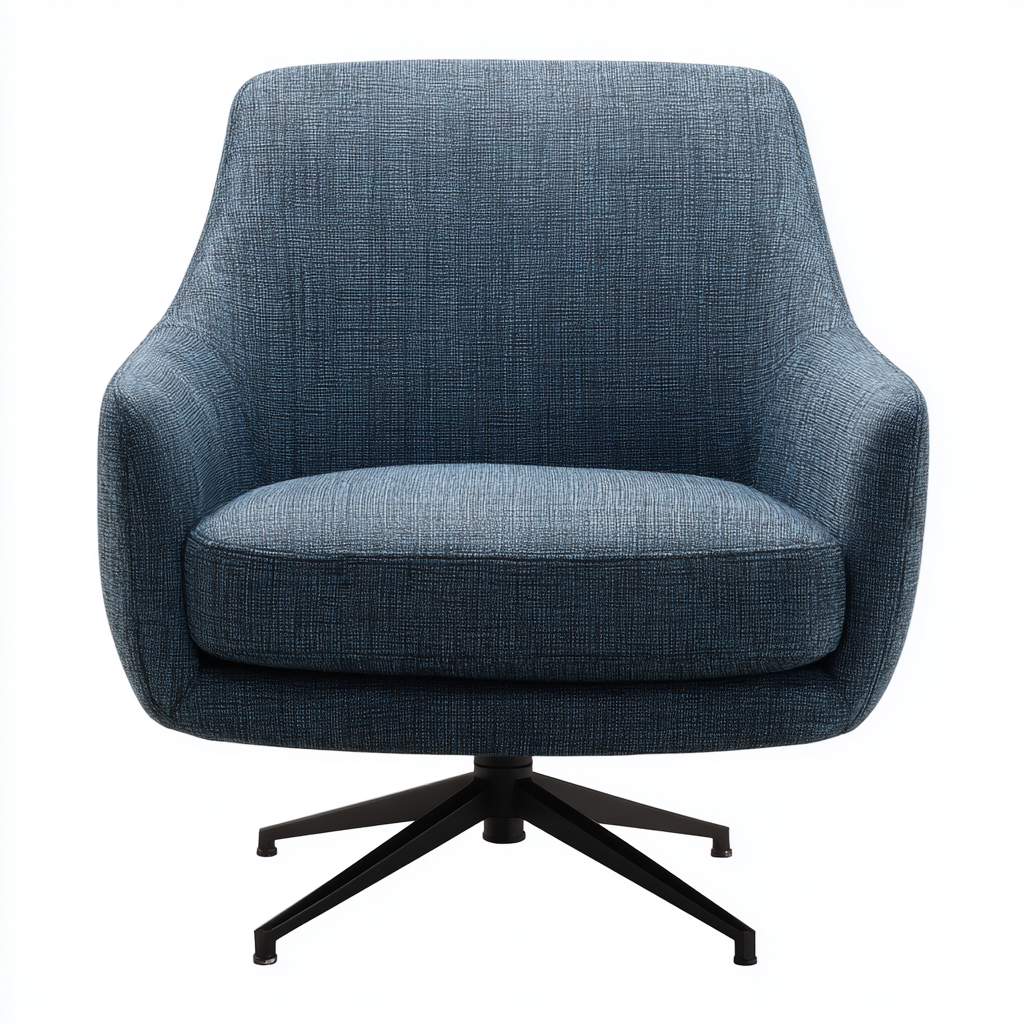 Poltrona - tessuto-metallo - 84x76x97 cm - blu - stile contemporaneo-Shelterza