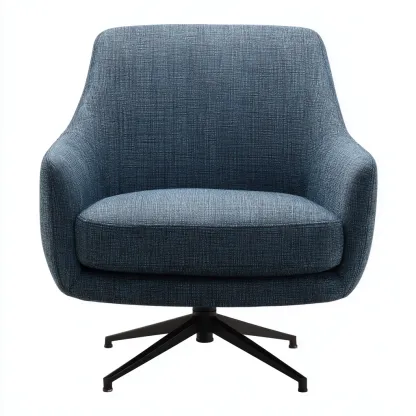 Poltrona - tessuto-metallo - 84x76x97 cm - blu - stile contemporaneo-Shelterza