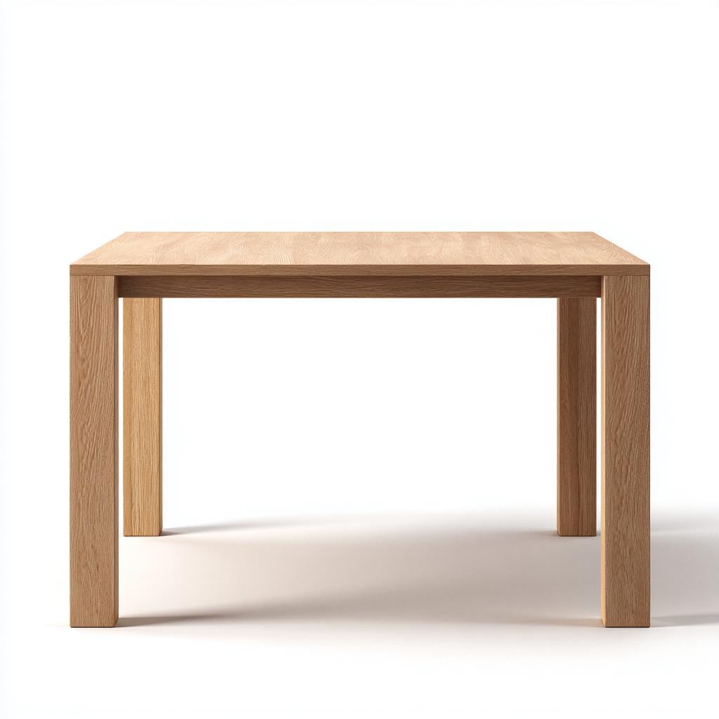 Tavolo da pranzo - legno massello - 130x130x75 cm - naturale - design minimal-Shelterza