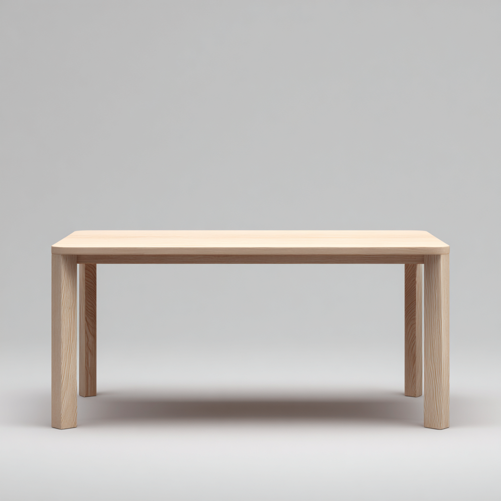 Tavolo da pranzo-legno massello-185x86x76 cm-naturale-design minimalista-Shelterza
