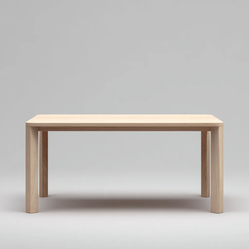 Tavolo da pranzo-legno massello-185x86x76 cm-naturale-design minimalista-Shelterza