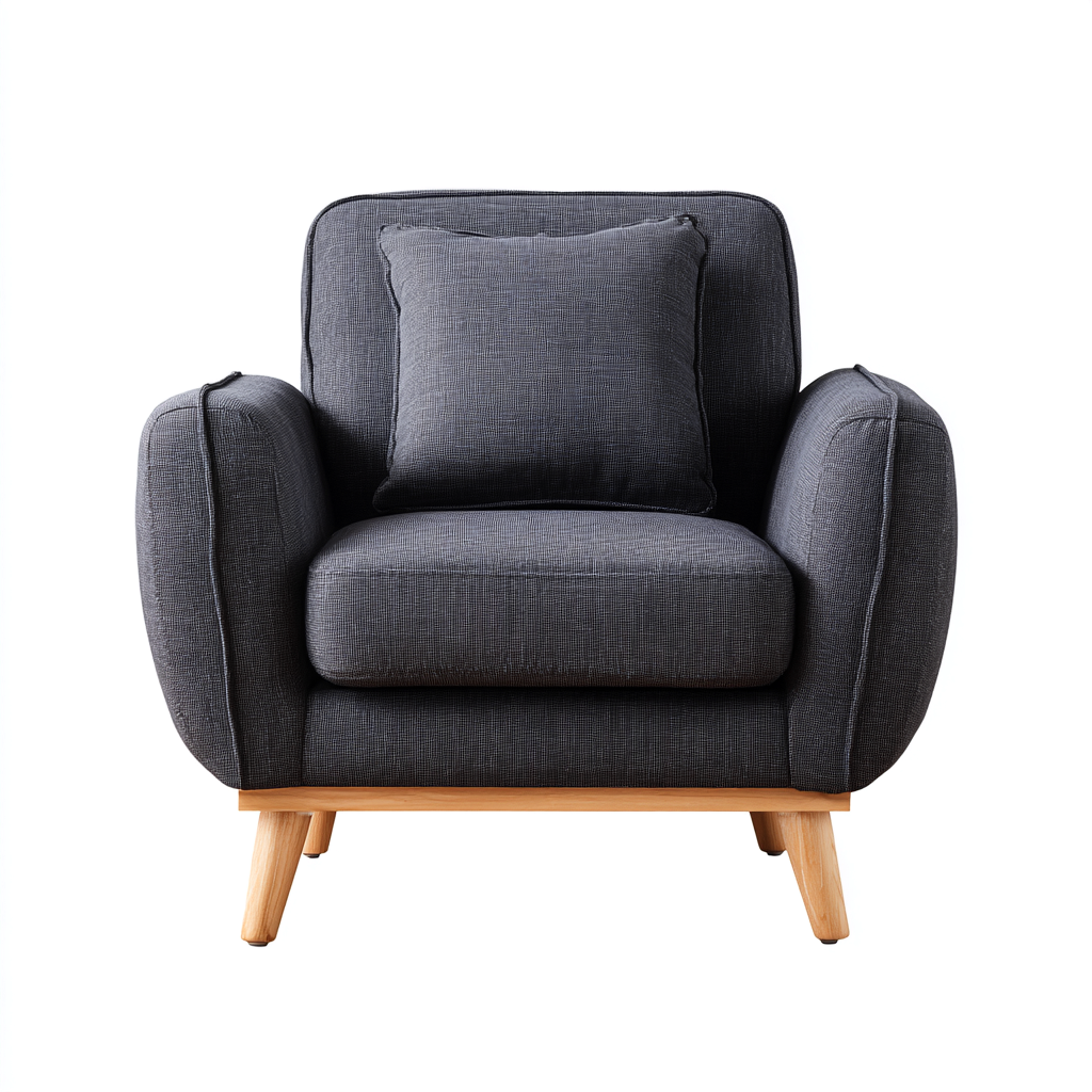 Poltrona - tessuto-legno - 92x88x94 cm - grigio scuro - stile moderno-Shelterza