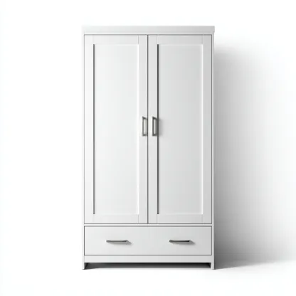 Armadio-legno-pannello-metallo-112x59x196 cm-Bianco-design moderno-Shelterza