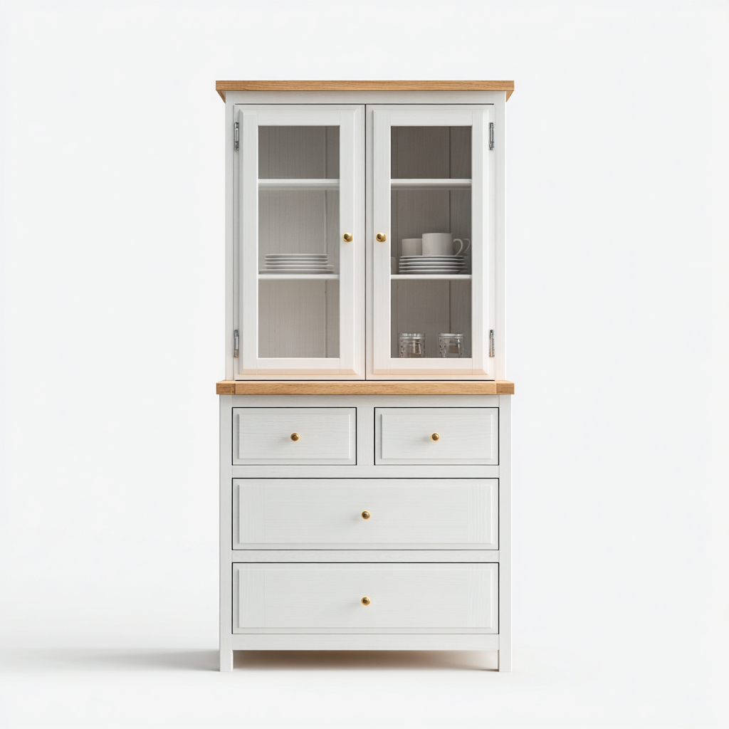 Armadietto da cucina legno 95x45x185 cm - bianco - legno - per cucina - design classico-villaovae