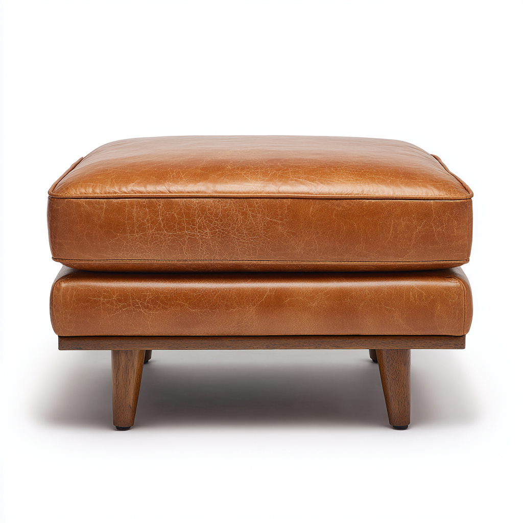 Pouf pelle 62x62x44 cm - marrone - legno - design moderno per soggiorno-villaovae