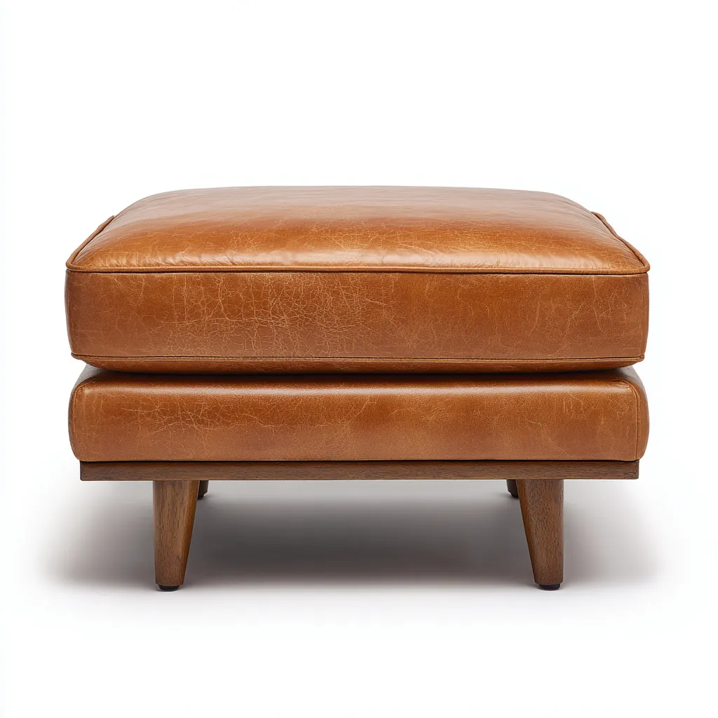 Pouf pelle 62x62x44 cm - marrone - legno - design moderno per soggiorno-villaovae