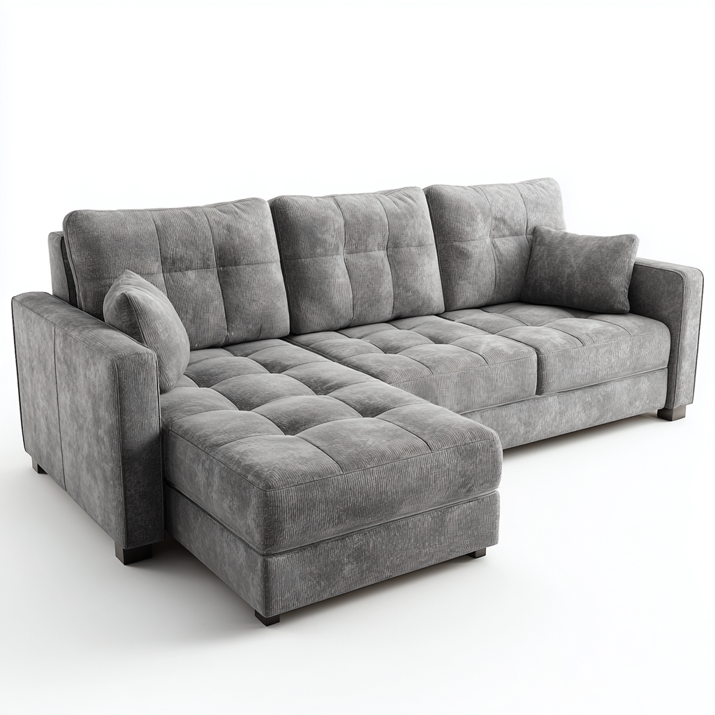 Divano angolare tessuto 270x170x90 cm - grigio - design moderno per soggiorno-villaovae