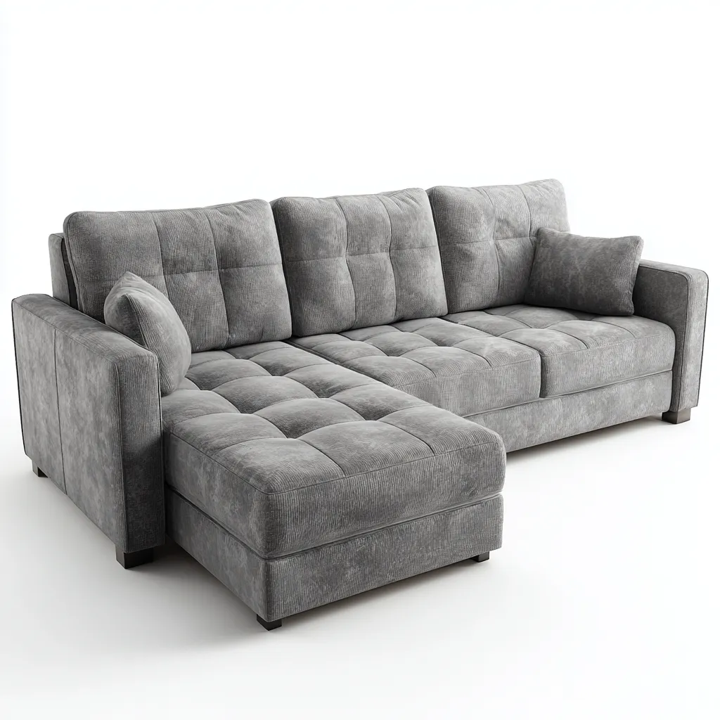 Divano angolare tessuto 270x170x90 cm - grigio - design moderno per soggiorno-villaovae