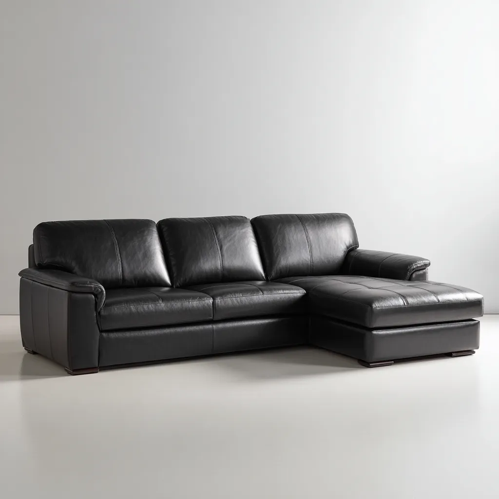 Divano angolare pelle 280x175x90 cm - nero - design moderno per soggiorno-villaovae