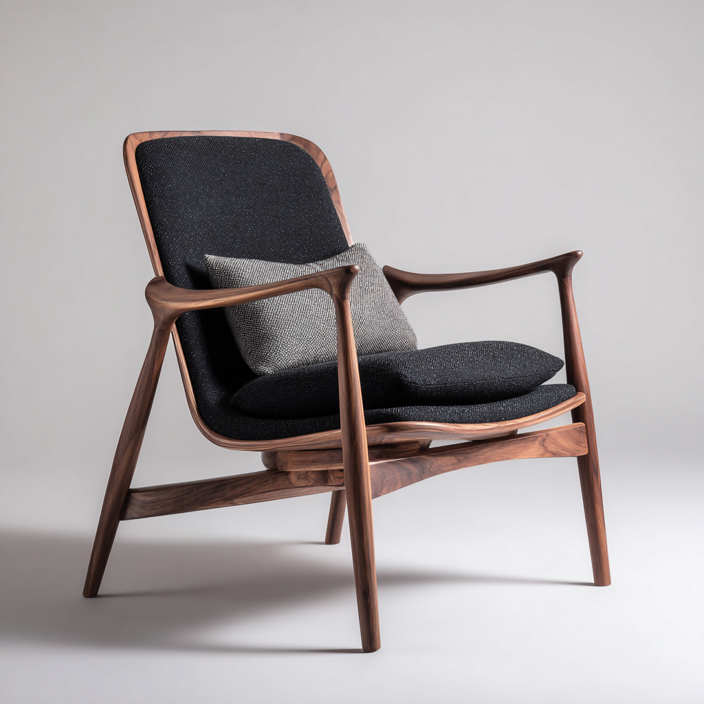 Poltrona da giardino legno - tessuto 77x72x90 cm - nero - design moderno per esterni-villaovae