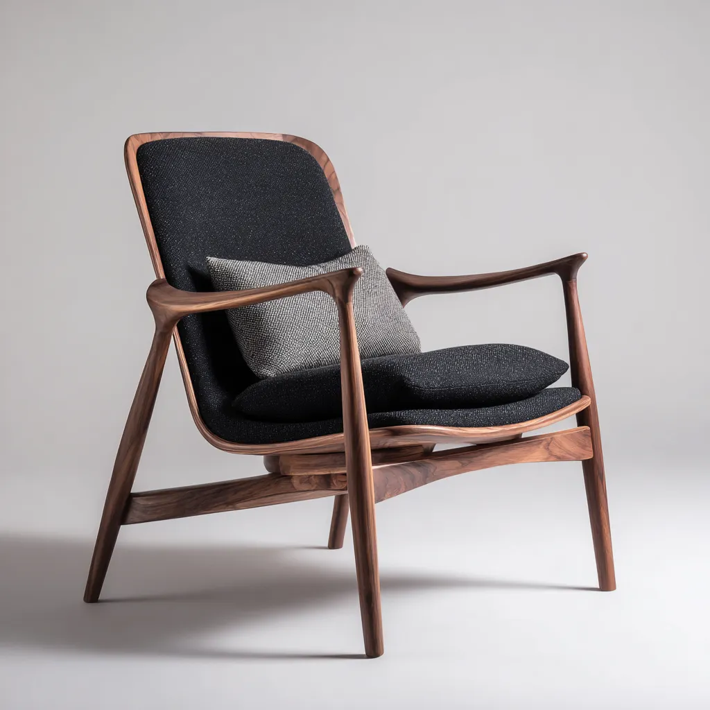 Poltrona da giardino legno - tessuto 77x72x90 cm - nero - design moderno per esterni-villaovae