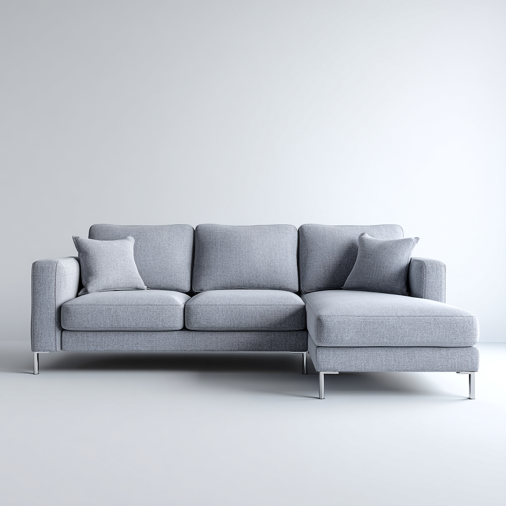 Divano angolare tessuto 261x170x85 cm - grigio chiaro - per soggiorno - design moderno-villaovae