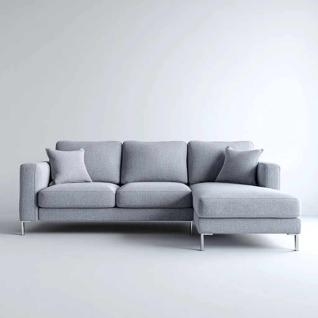 Divano angolare tessuto 261x170x85 cm - grigio chiaro - per soggiorno - design moderno-villaovae