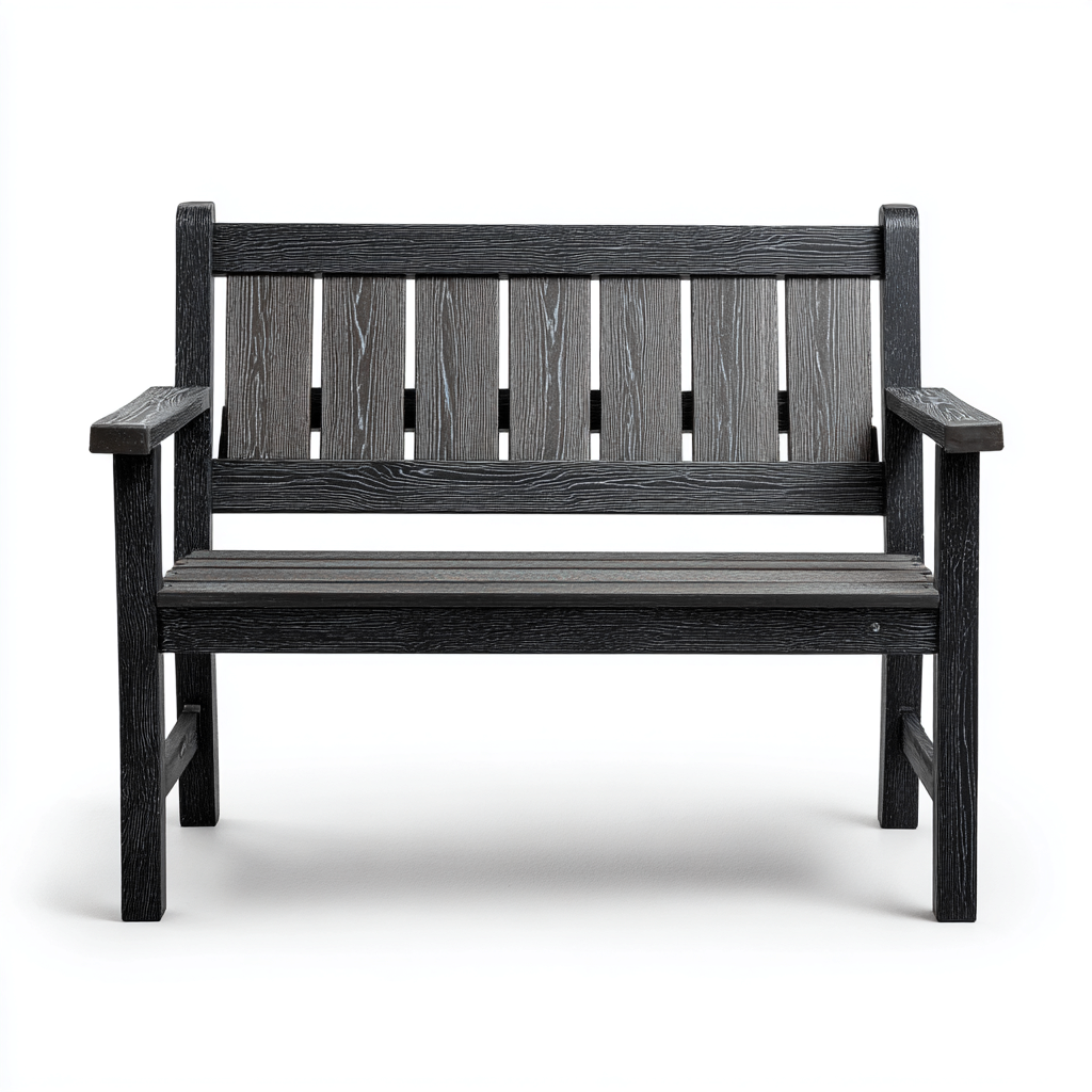 Panca da giardino in resina effetto legno 130x58x88 cm - grigio scuro - design a doghe - adatta per arredare il giardino-villaovae