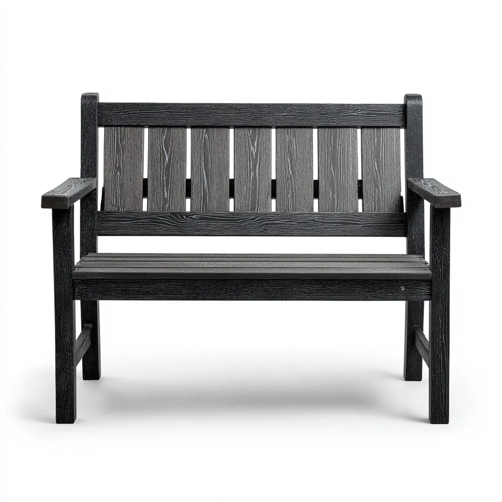 Panca da giardino in resina effetto legno 130x58x88 cm - grigio scuro - design a doghe - adatta per arredare il giardino-villaovae