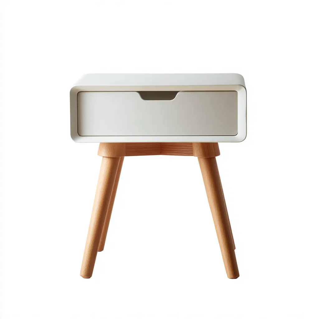 Comodino legno 42x30x58 cm - bianco - legno naturale - design moderno per camera da letto-villaovae