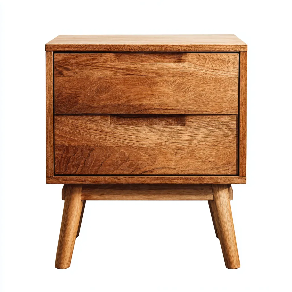 Comodino in legno massello rovere 42x33x55 cm - colore rovere - per camera da letto - design nordico-villaovae