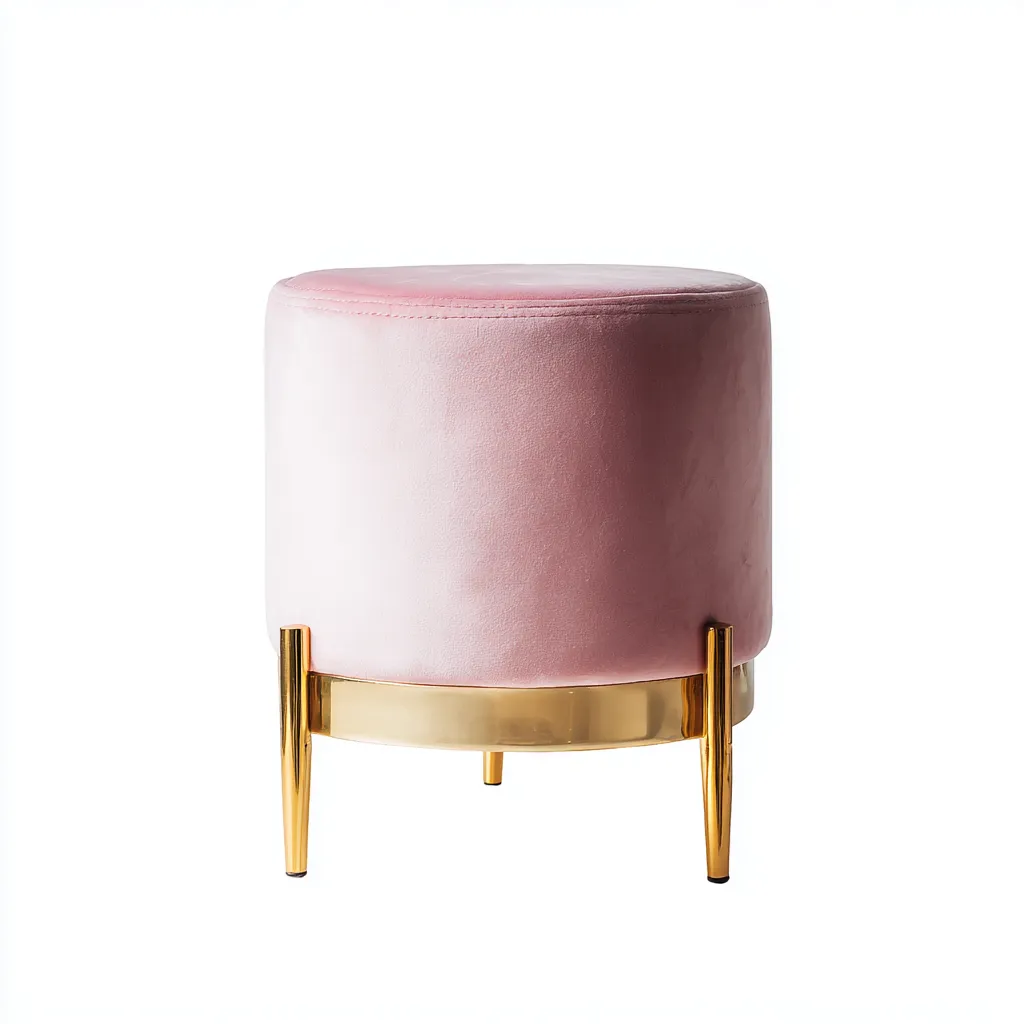 Pouf in velluto 38x38x45 cm - rosa - design moderno - per soggiorno-villaovae