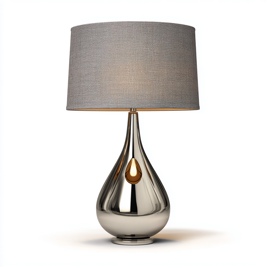 Lampada da tavolo - metallo - tessuto - 30x30x50 cm - grigio - argento - design moderno - adatta per soggiorno - camera da letto-villaovae