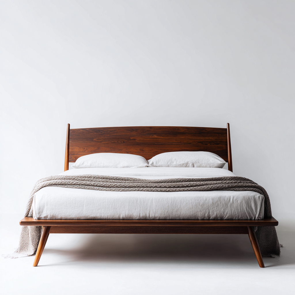 Letto matrimoniale legno massello 205x165x90 cm - legno scuro - design moderno per camera da letto-villaovae