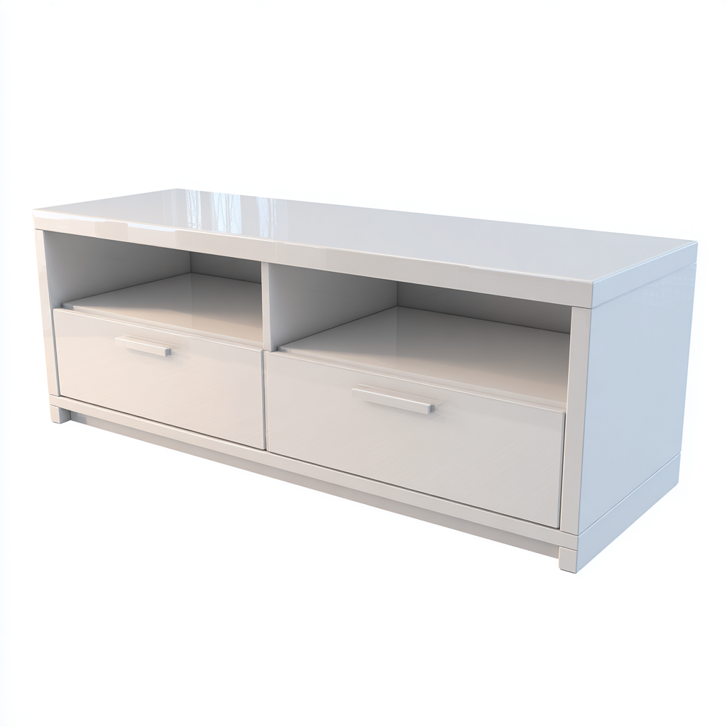 Mobile TV in legno laccato 150x40x55 cm - bianco lucido - design moderno adatto al soggiorno-villaovae