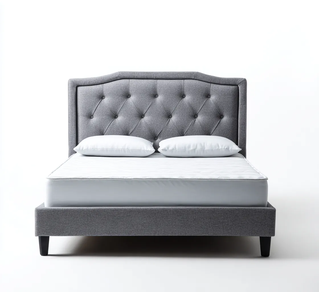 Letto matrimoniale tessuto 200x160x110 cm - grigio - design moderno - per camera da letto-villaovae
