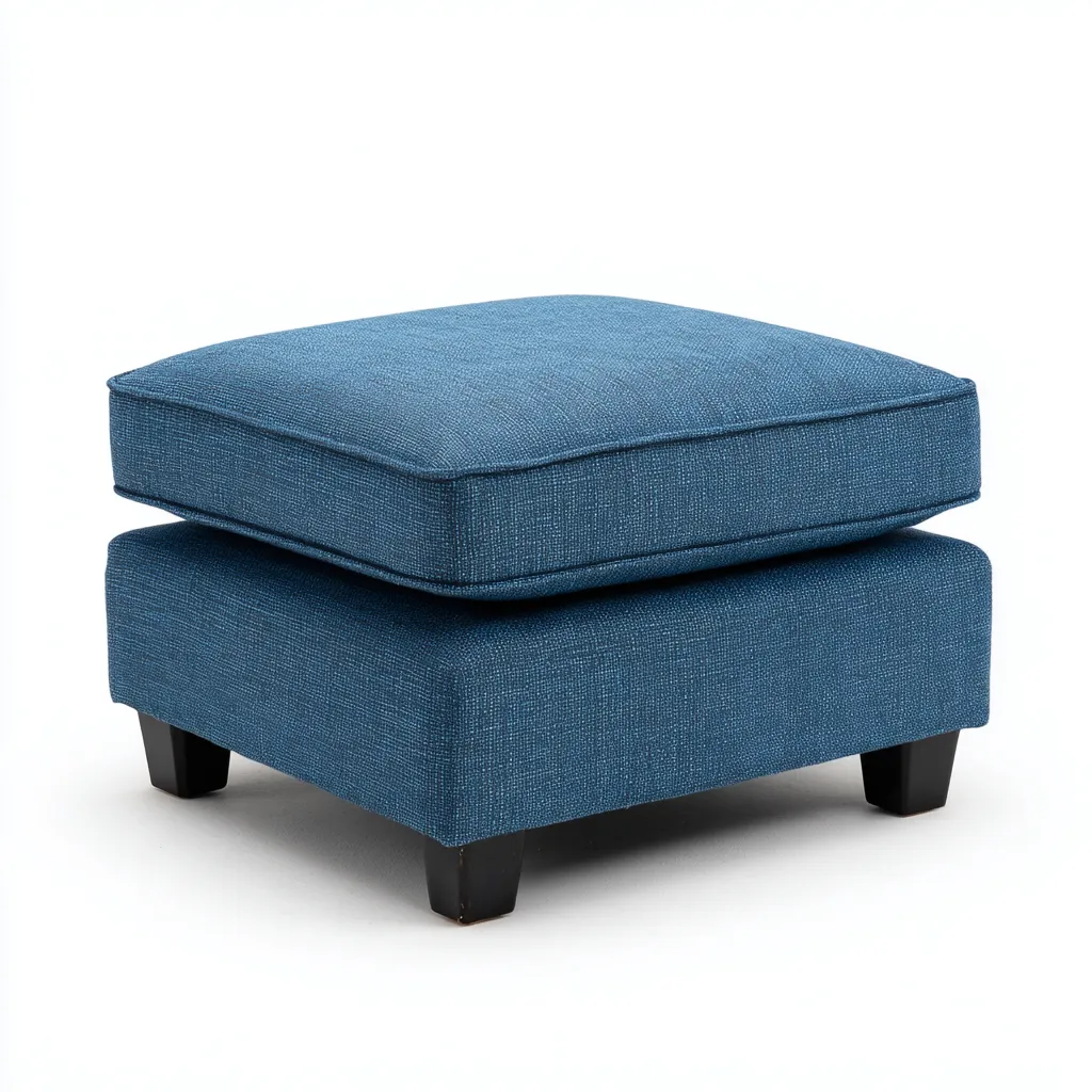 Pouf in tessuto 60x60x45 cm - blu - design moderno per soggiorno-villaovae
