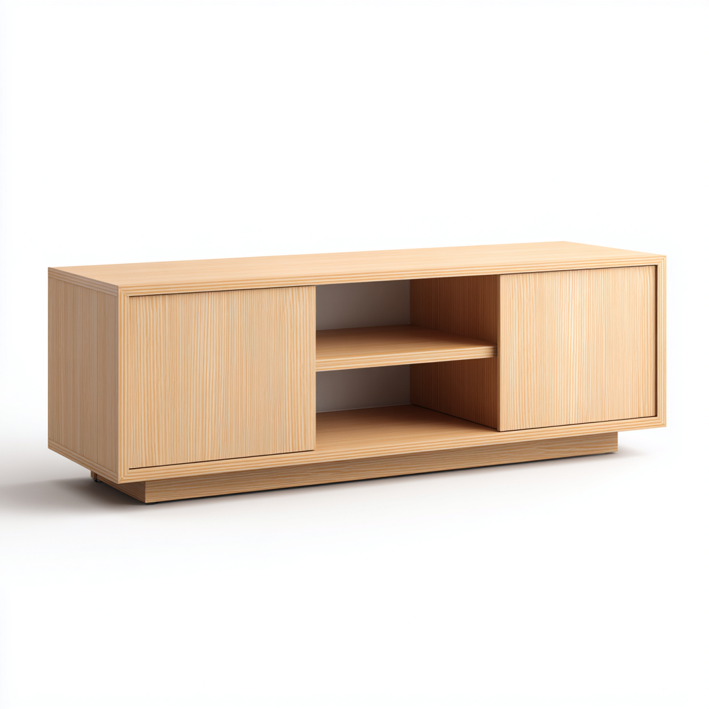 Mobile TV in legno composito 140x40x55 cm - naturale - design moderno - per soggiorno-villaovae