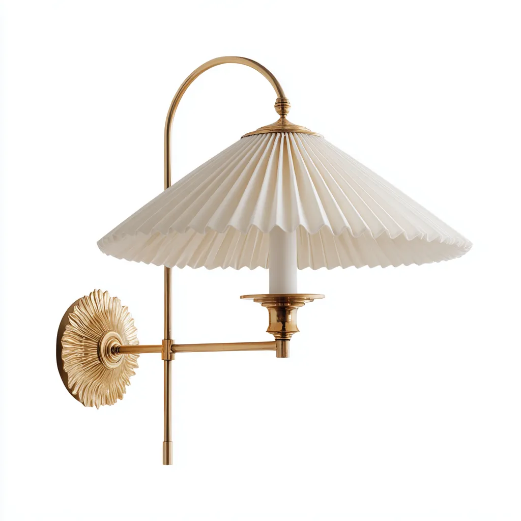 Applique metallo - tessuto 28x45x38 cm - ottone - bianco - stile classico per soggiorno-villaovae