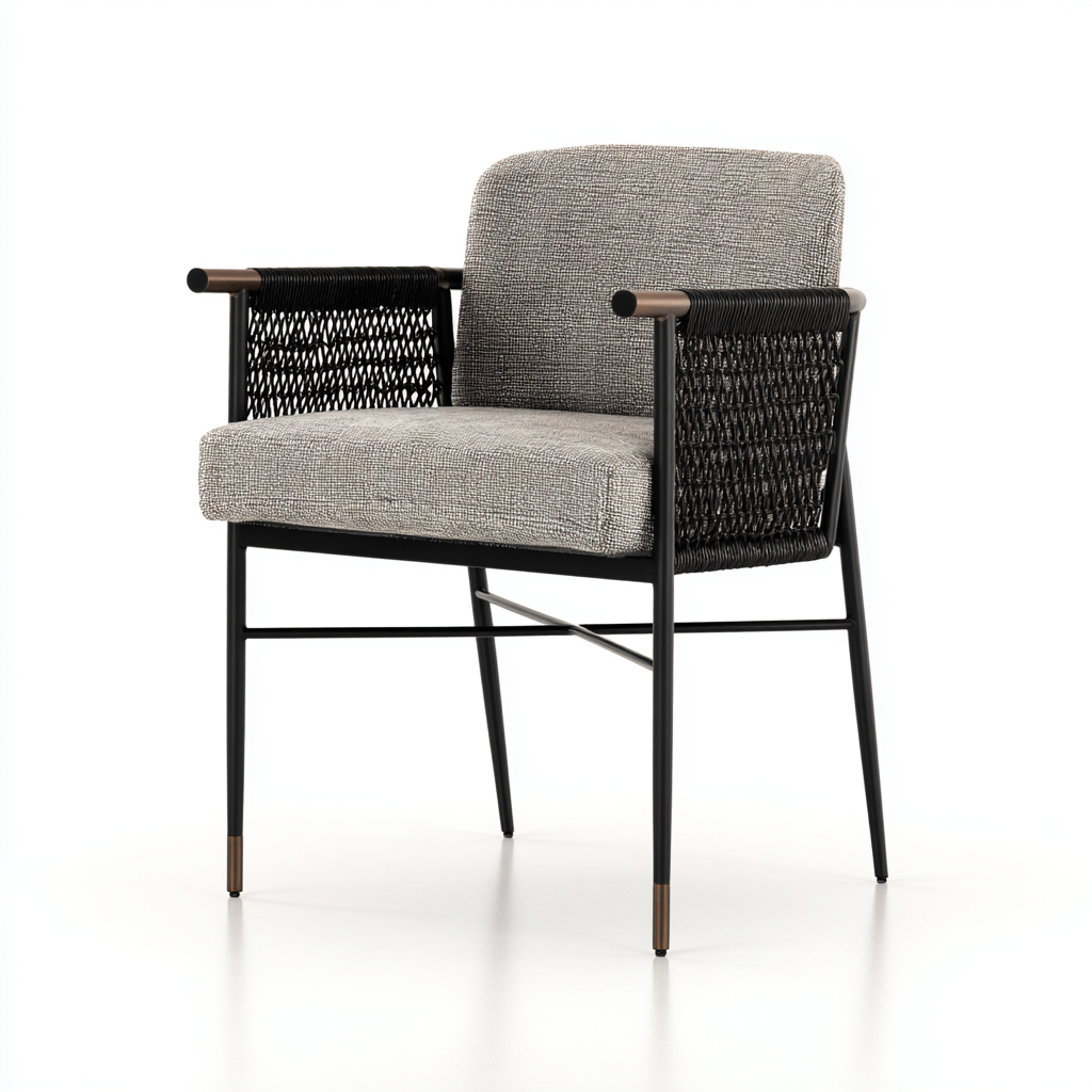 Poltrona da giardino metallo - rattan 58x62x82 cm - grigio - design moderno per esterni-villaovae