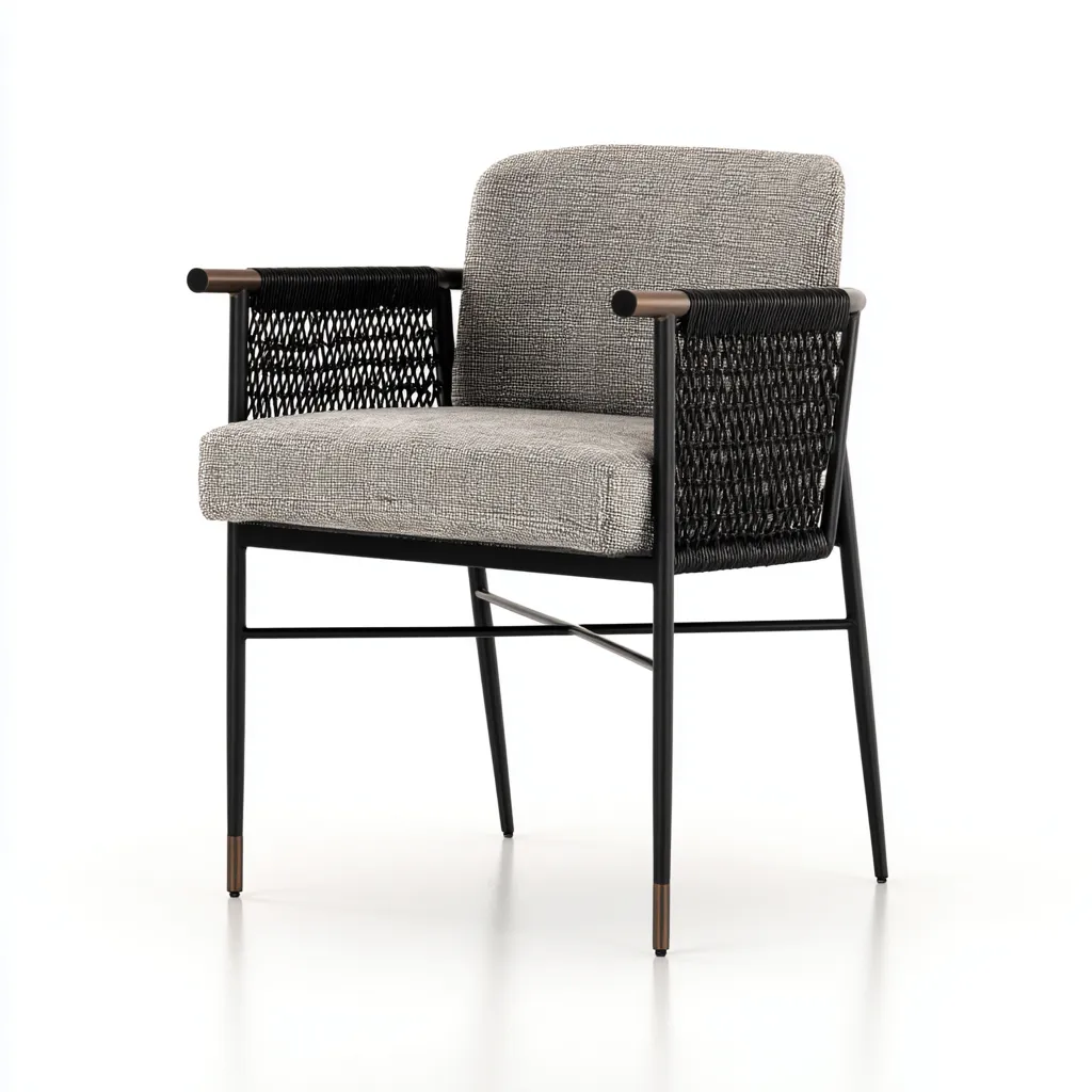 Poltrona da giardino metallo - rattan 58x62x82 cm - grigio - design moderno per esterni-villaovae