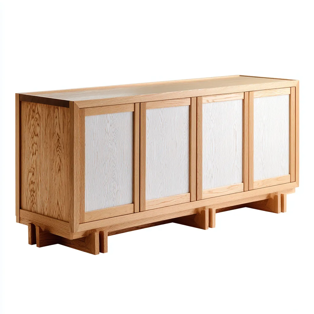 Mobile TV in legno massello 150x40x75 cm - naturale - bianco - design contemporaneo - per soggiorno-villaovae