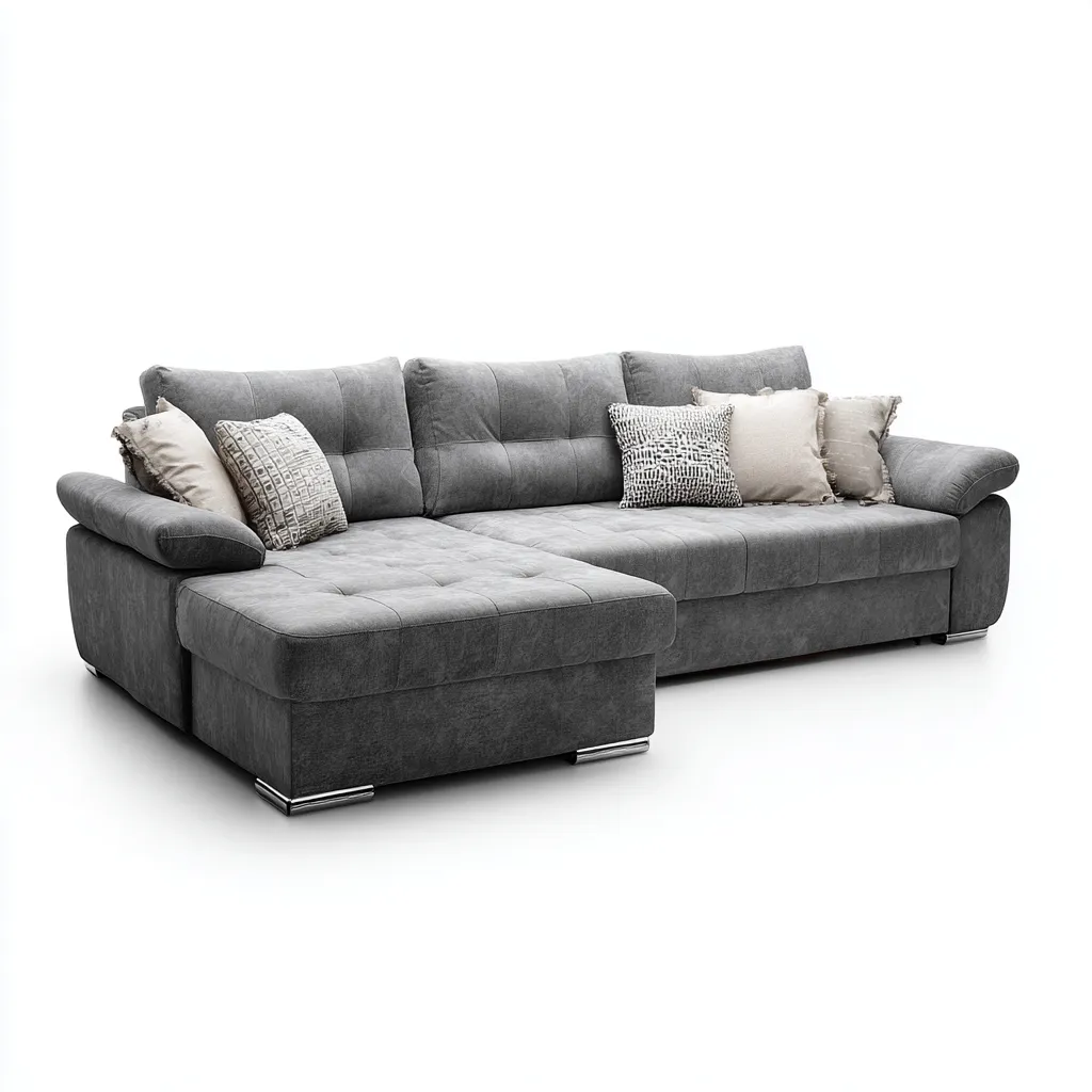 Divano angolare tessuto 267x173x88 cm - grigio - per soggiorno - design moderno-villaovae