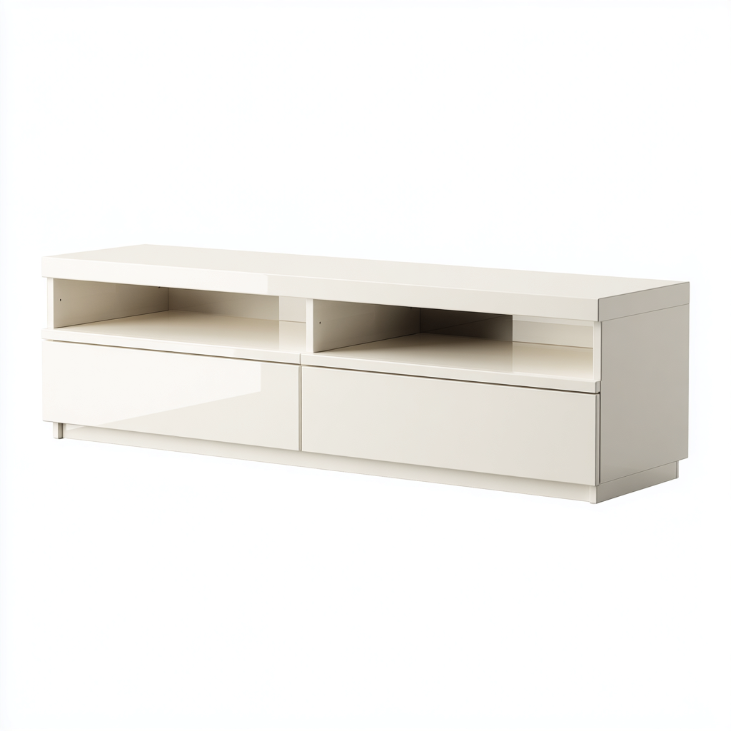Mobile TV in MDF laccato 160x40x45 cm - bianco - design moderno - per soggiorno-villaovae